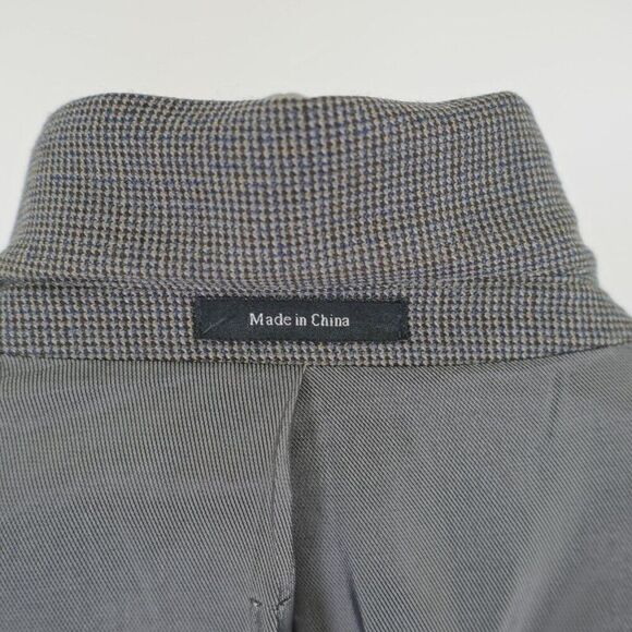 Pronto Uomo Platinum Black Gray Blue Check Tweed Wool Sport Coat 52R 2 Button - Picture 11 of 12